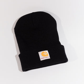 Classic Black Beanie w/ Woven Tag