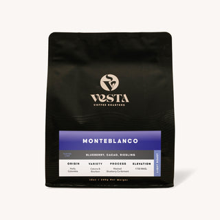 Vesta Coffee Roasters Montblanc coffee bag on a white background