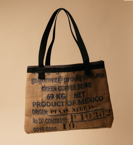 Upcycled Jute Coffee Tote Bag