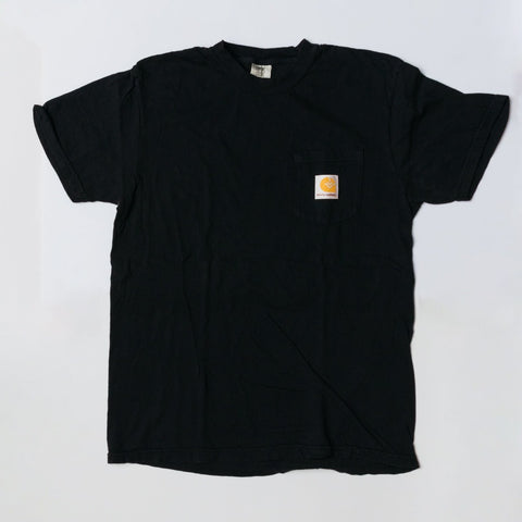 Woven Pocket Label T Shirt - Black